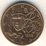 Euro - 2 Euro Cent - France - 1999 - Cobre Chapado en Acero - KM# 1283 - Obv: Human face Rev: Denomination and globe - 0